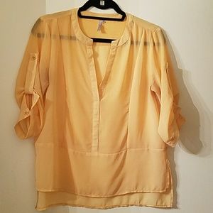 Sheer orange chiffon blouse